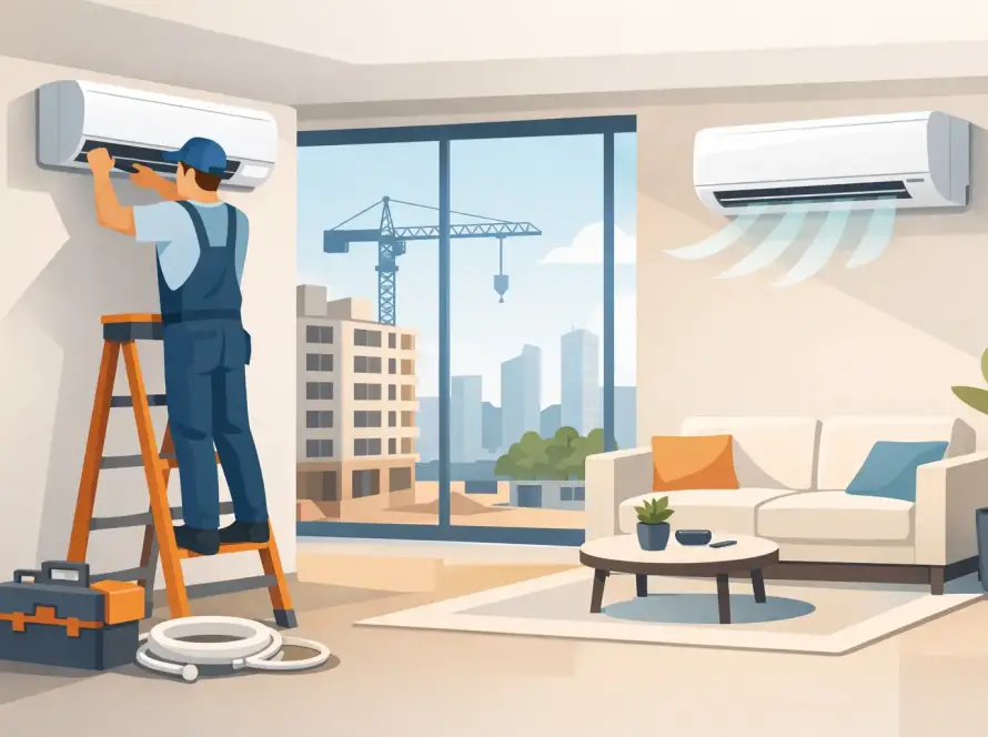 Klíma beüzemelés új építésű lakásban