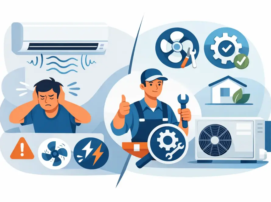 Klíma zajos működés okai és megoldásai