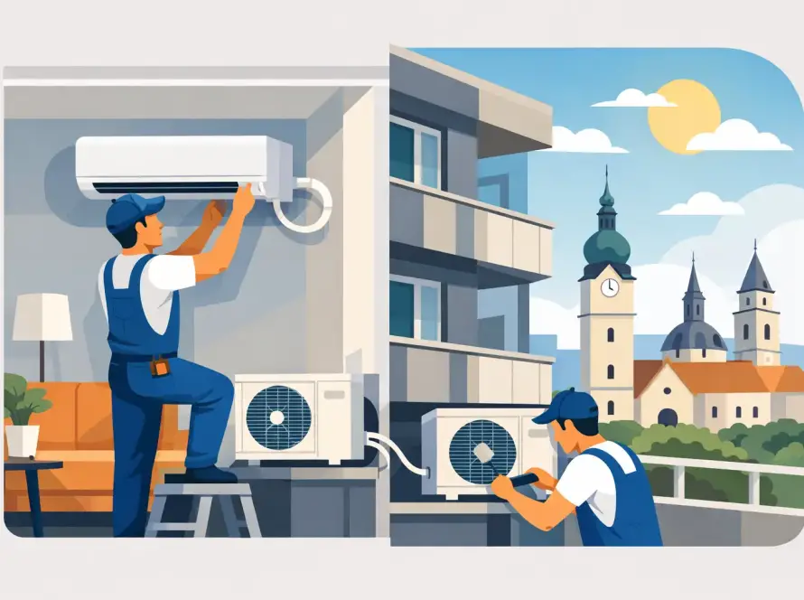 Klíma telepítés Kecskemét panel lakásban